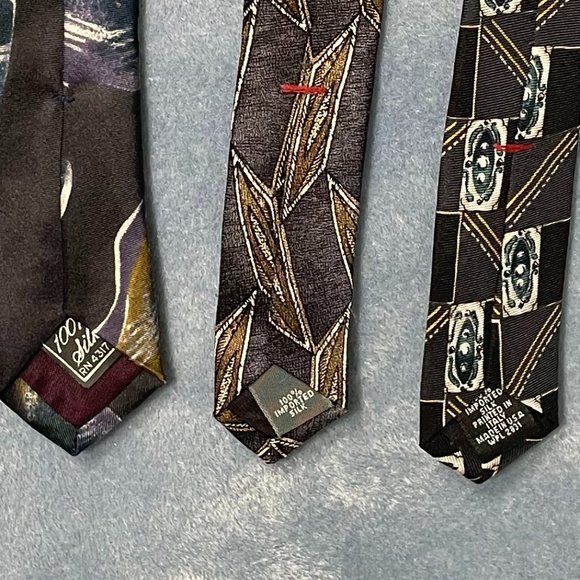 Bundle of 3 100% Silk Used Neckties. Made in the USA. - Picture 5 of 5